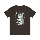 Dreaming Husky Astronaut Tee, Cozy TShirt, Gift for Pet Owners, Trending Cute Animal Top, Cute Dog Tshirt