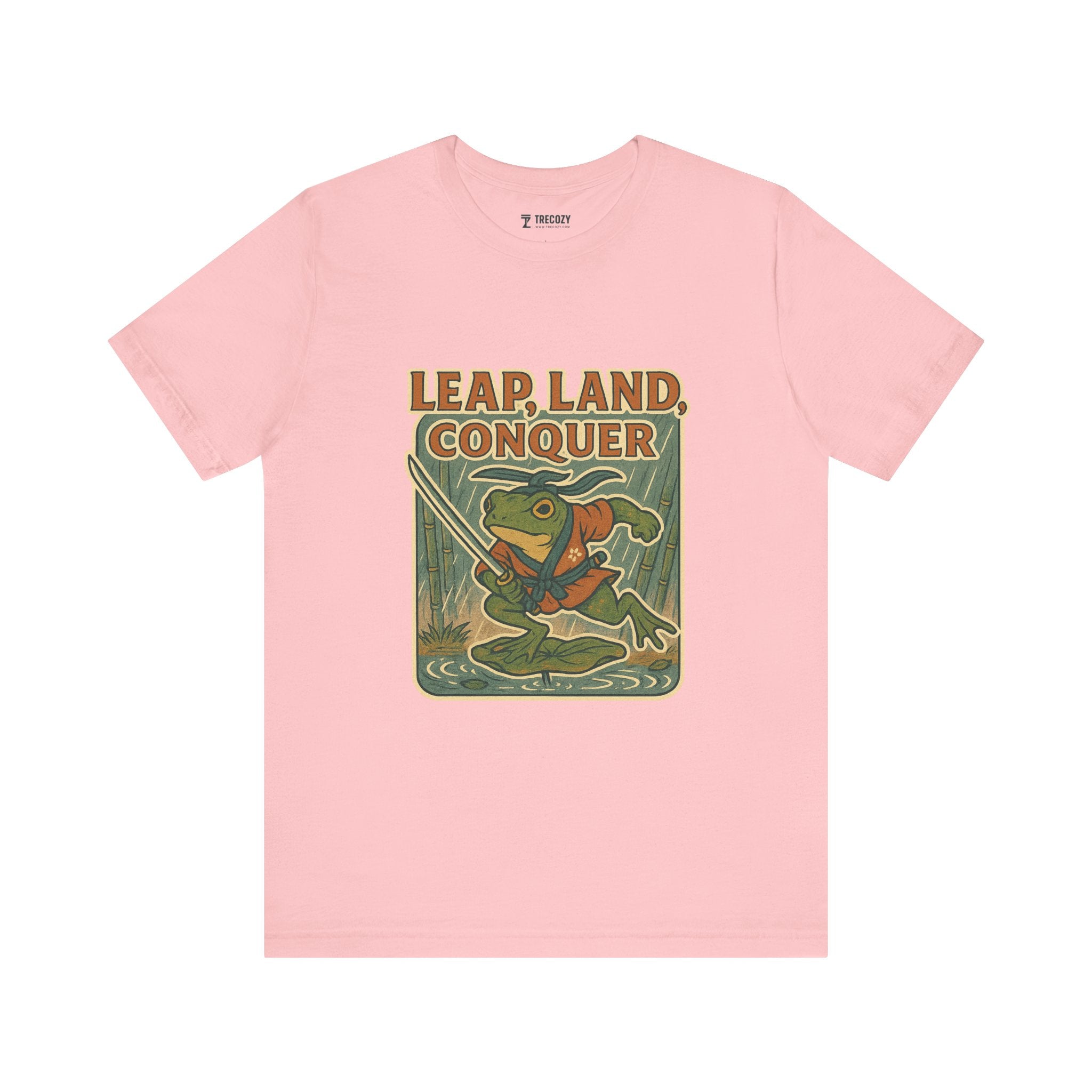 Leap, Land, Conquer – Japanese Ukiyo-e Warrior Frog T-Shirt, Funny Graphic Art Tee