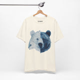 Bear & Fish Duality – Artistic Wildlife Fusion T-Shirt, Nature-Inspired Graphic Tee