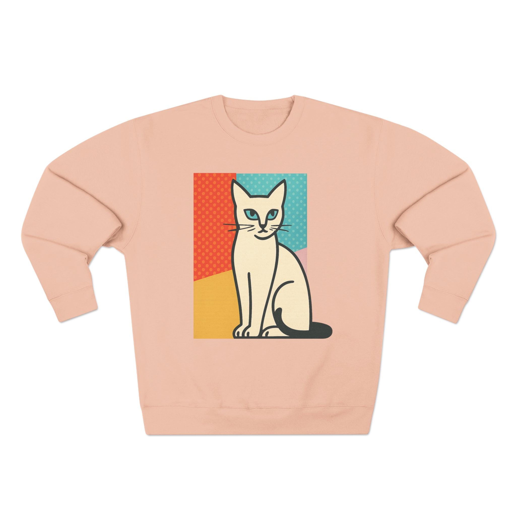 Modern Art Cat Unisex Crewneck Sweatshirt, Cat Lover Gift, Cozy Sweater for Pet Owners, Cute Animal Apparel, Perfect for Birthdays, Holidays