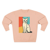 Modern Art Cat Unisex Crewneck Sweatshirt, Cat Lover Gift, Cozy Sweater for Pet Owners, Cute Animal Apparel, Perfect for Birthdays, Holidays