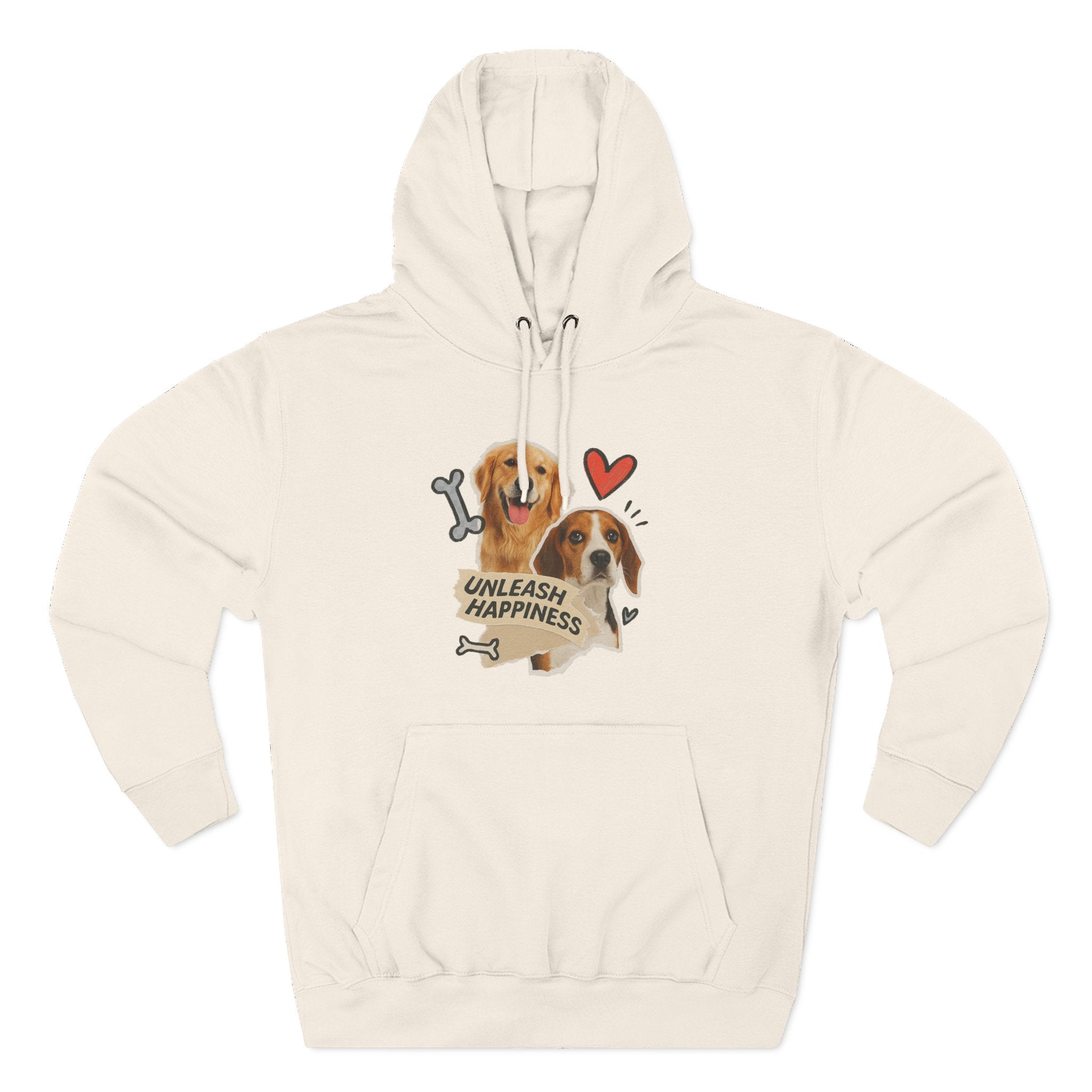 Dog Lover's Fleece Hoodie - Unleash Happiness, Pet Parent Gift, Cozy Dog Sweatshirt, Animal Lover Wardrobe, Comfortable Hooded Sweatshirt
