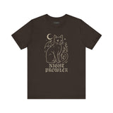 Night Prowler Cat Tee, Cozy TShirt, Gift for Pet Owners, Trending Cute Animal Top, Cute Reptile Tshirt