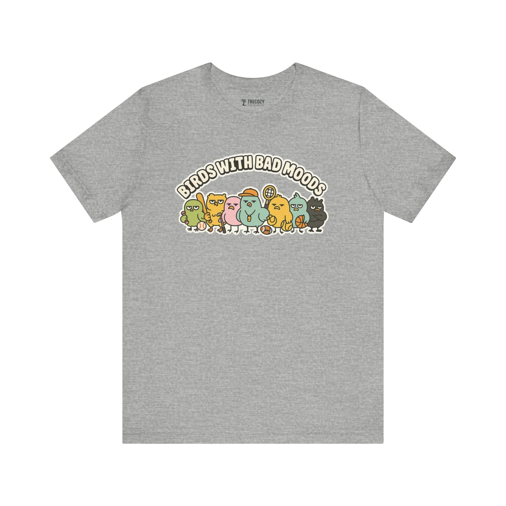 Birds with Bad Moods – Funny Angry Sports Bird T-Shirt, Quirky Cartoon Graphic Tee