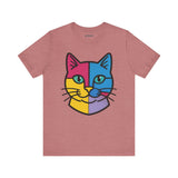 Colorful Cat Tee, Cozy Cat Lover Shirt, Gift for Pet Owners, Trending Cute Animal Top, Nature Inspired Fashion