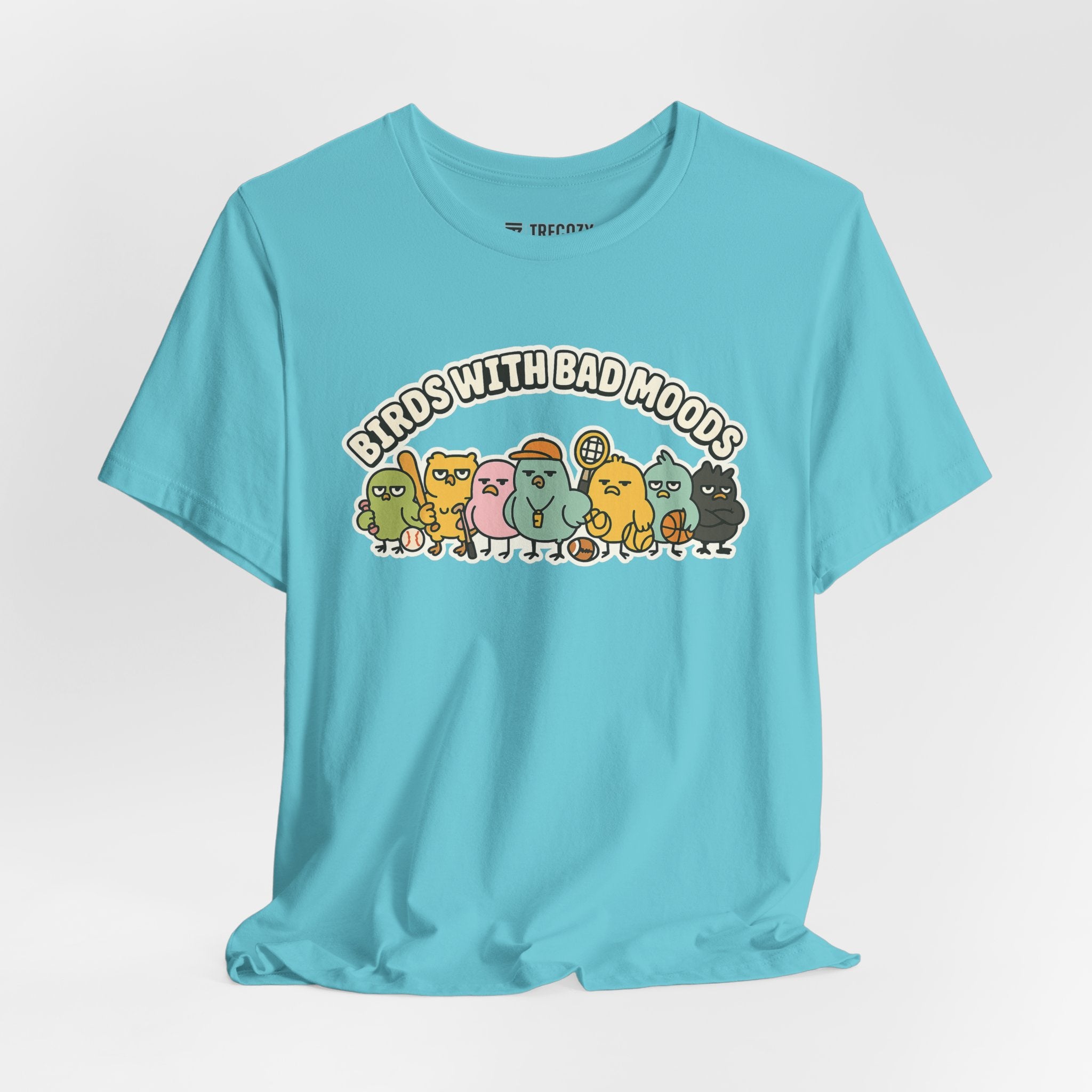 Birds with Bad Moods – Funny Angry Sports Bird T-Shirt, Quirky Cartoon Graphic Tee
