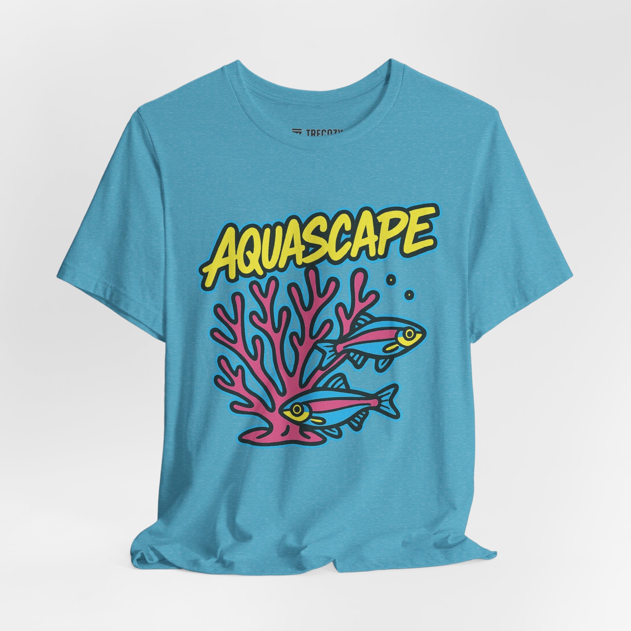 Aquascape Swimming Fish Tee, Cozy TShirt, Gift for Pet Owners, Trending Cute Animal Top, Cute Fish Tshirt