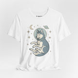 Dreaming Husky Astronaut Tee, Cozy TShirt, Gift for Pet Owners, Trending Cute Animal Top, Cute Dog Tshirt