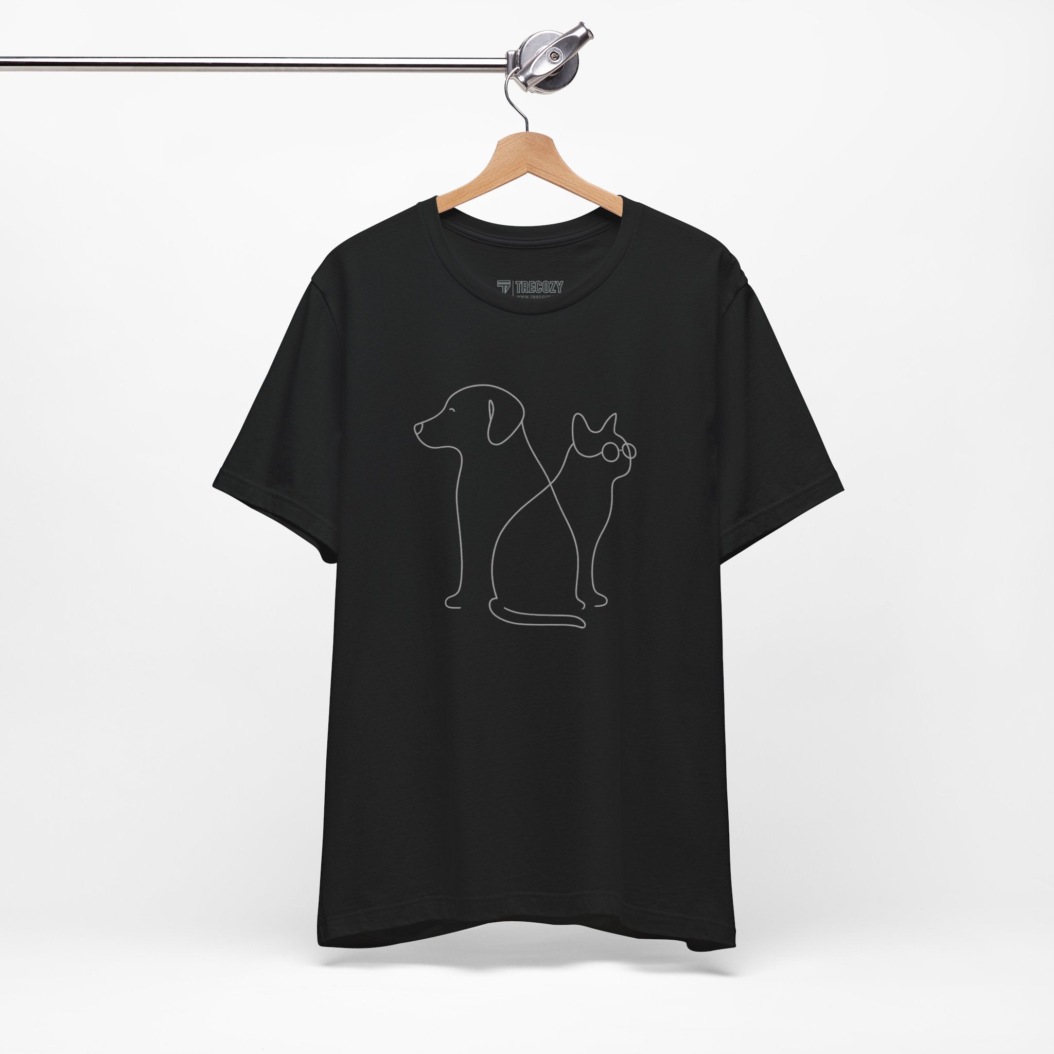 Cute Pet Outline Unisex Tee, Dog Lover Gift, Cat Mom Shirt, Animal Lover Apparel, Everyday Casual Wear, Animal Adoption Awareness