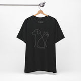 Cute Pet Outline Unisex Tee, Dog Lover Gift, Cat Mom Shirt, Animal Lover Apparel, Everyday Casual Wear, Animal Adoption Awareness