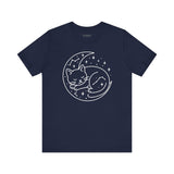 Cozy Cat Moon T-Shirt - Relaxed Tee for Cat Lovers, Perfect Gift for Birthdays, Holidays, or Casual Wear, Soft Cotton Top, Animal Lovers Tee