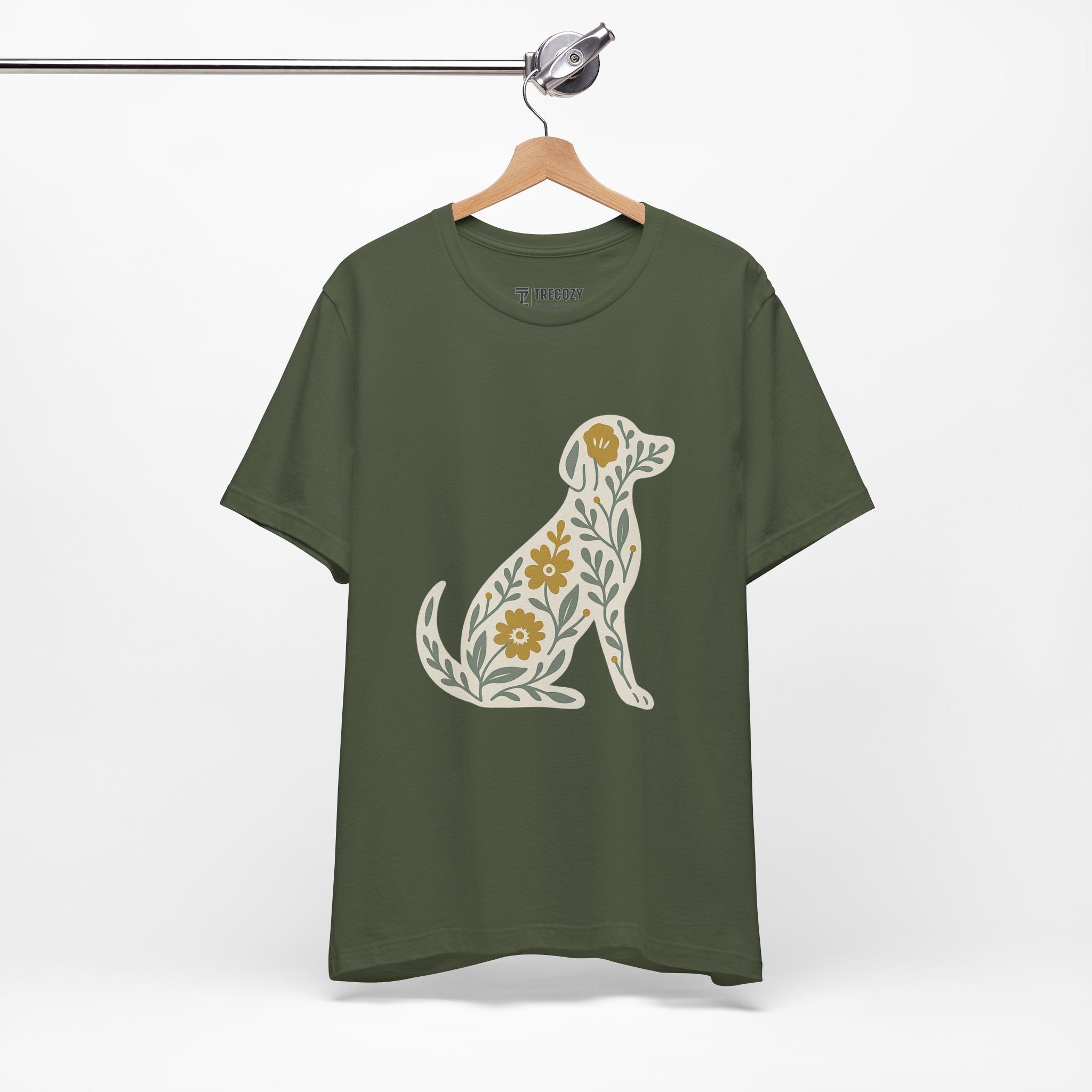 Floral Dog Lover Tee, Pet Shirt, Unisex Animal Tee, Gift for Dog Owners, Eco-Friendly Apparel