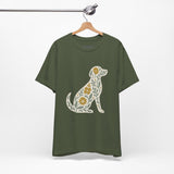 Floral Dog Lover Tee, Pet Shirt, Unisex Animal Tee, Gift for Dog Owners, Eco-Friendly Apparel