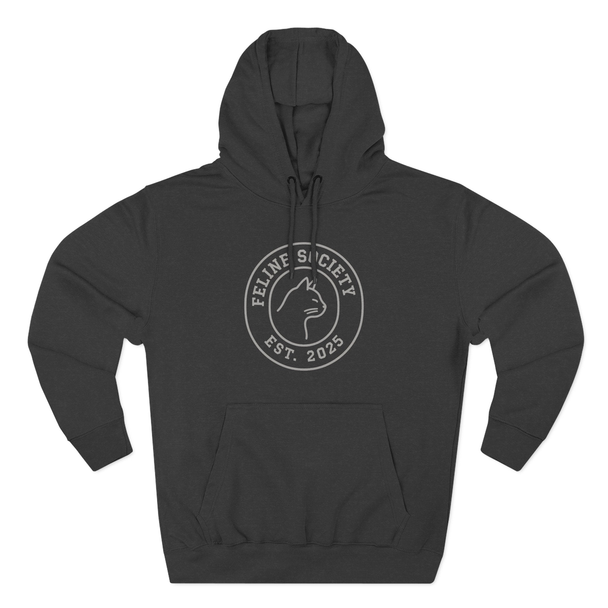 Feline Society Signature Fleece Hoodie - Pet Parent Gift, Cozy Cat Hoodies, Animal Lover Wardrobe, Comfortable Hooded Sweatshirt Musthaves