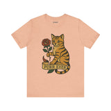 Purr Ever Cat Tee, Cozy Cat Lover Shirt, Gift for Pet Owners, Cute Animal Top, Cat with Flowers