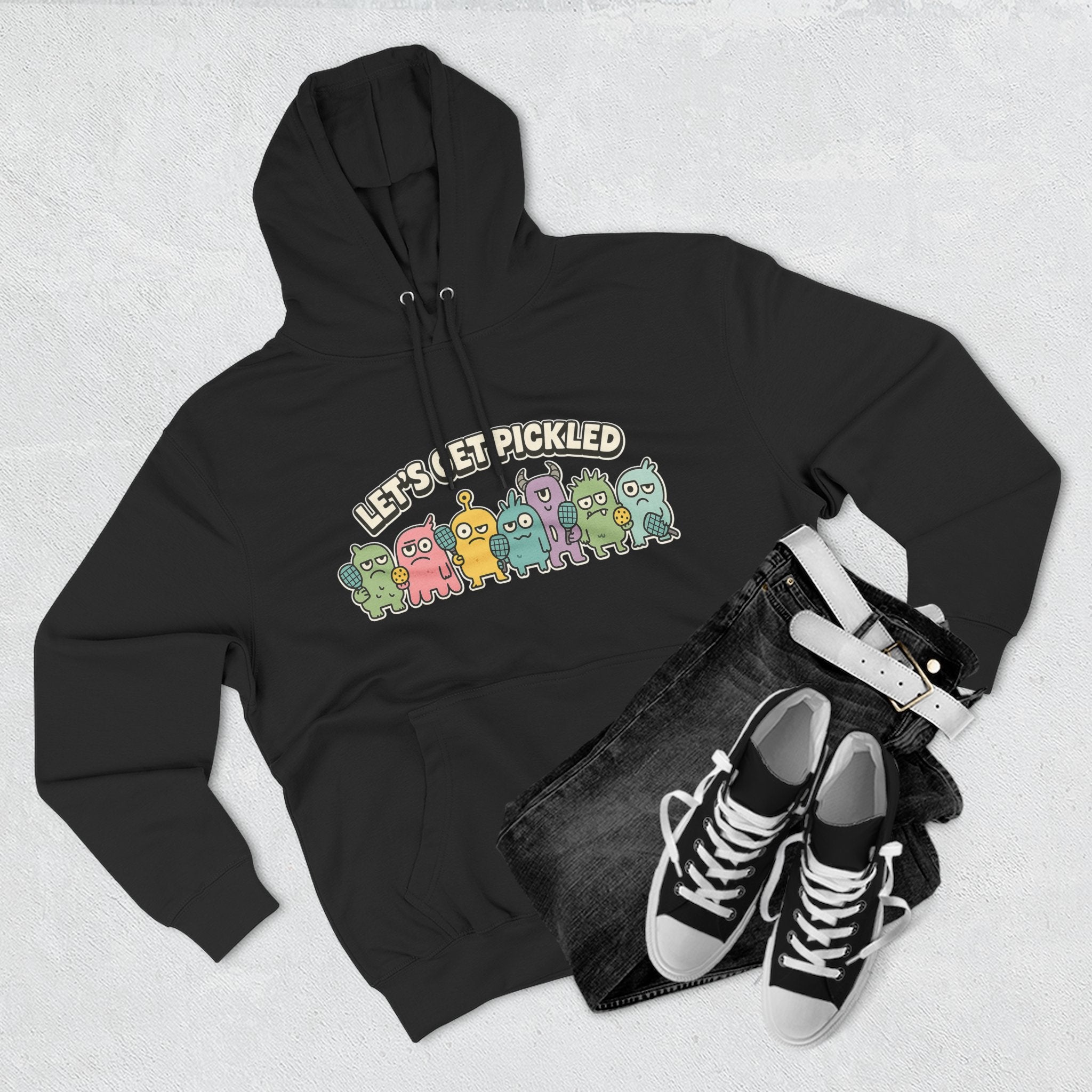 Let's get pickled Adorable Fleece Hoodie, Cozy Sweatshirt, Relaxed Apparel, Gift for Friends, Casual Wear, Summer Vibes, Chill Hoodie
