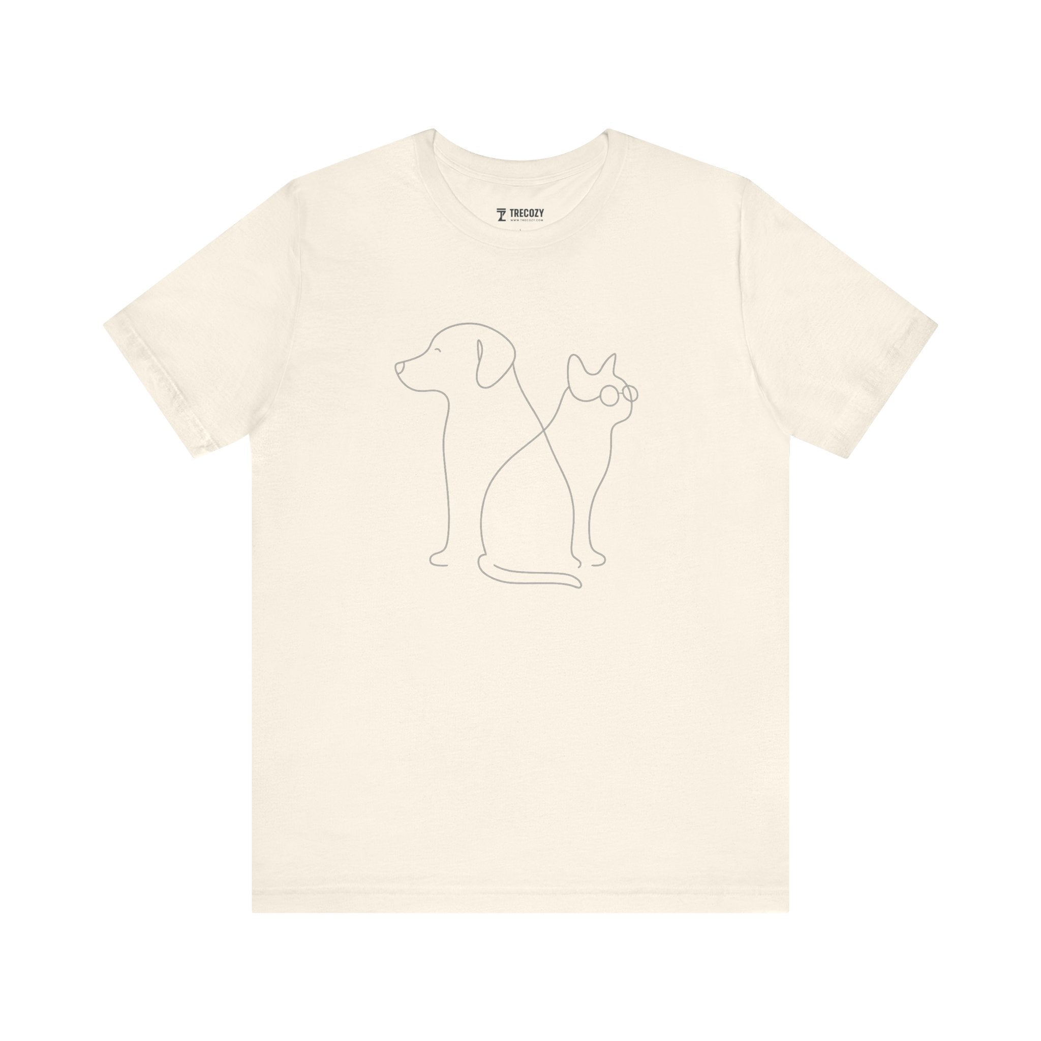 Cute Pet Outline Unisex Tee, Dog Lover Gift, Cat Mom Shirt, Animal Lover Apparel, Everyday Casual Wear, Animal Adoption Awareness