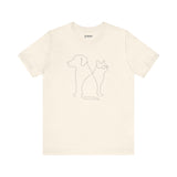 Cute Pet Outline Unisex Tee, Dog Lover Gift, Cat Mom Shirt, Animal Lover Apparel, Everyday Casual Wear, Animal Adoption Awareness
