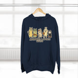 Adorable Characters Fleece Hoodie, Cozy Sweatshirt, Relaxed Apparel, Gift for Friends, Casual Wear, Chill Hoodie