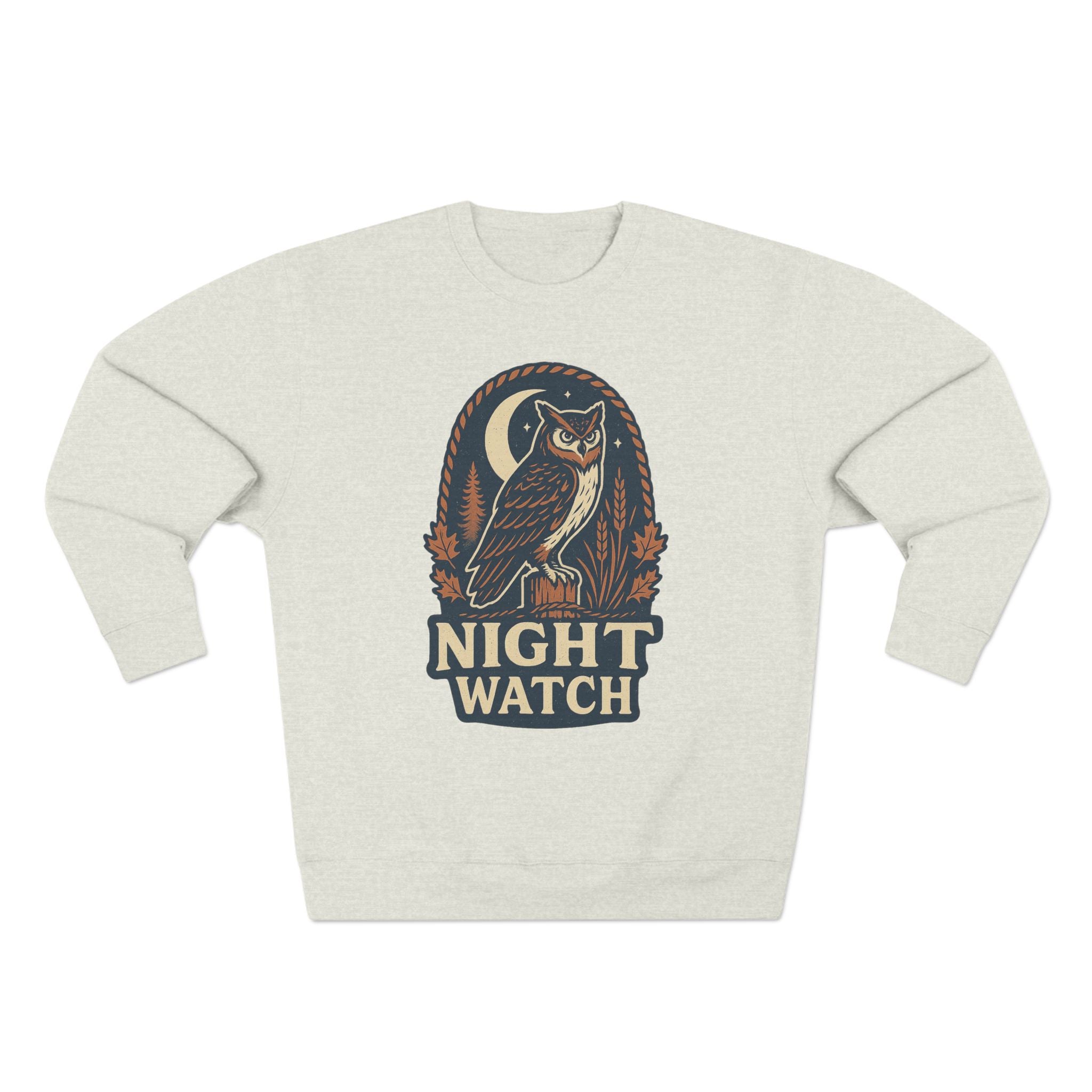 Night Watch Owl Sweatshirt - Unisex Cozy Crewneck, Fall Fashion, Halloween Gift, Nature Lover Apparel, Casual Style