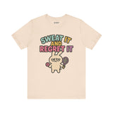 Sweat It and Regret It – Funny Sports Bunny T-Shirt, Quirky Cartoon Tennis Graphic Tee