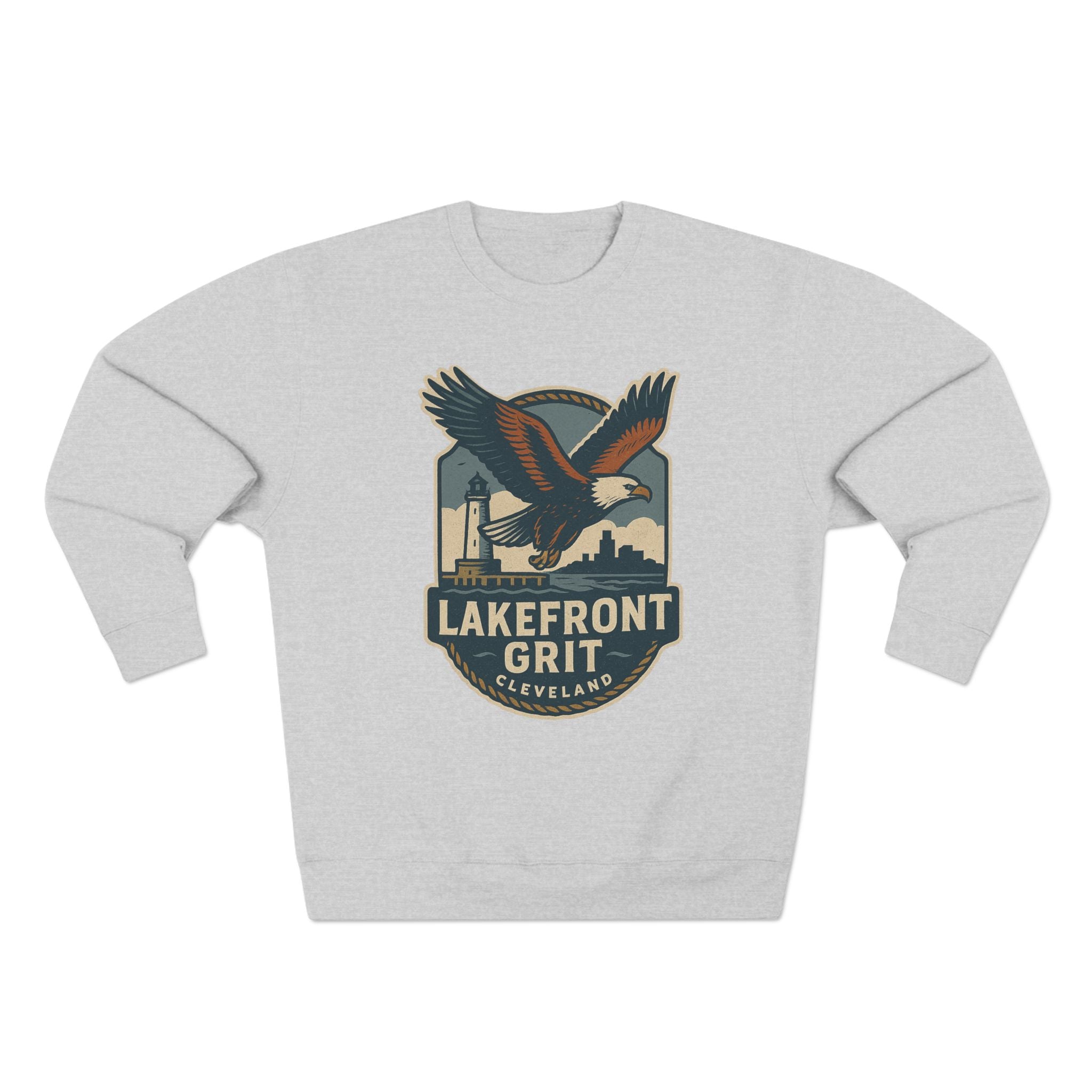 Cleveland Lakefront Grit Sweatshirt, Cozy Casual Wear for Nature Lovers, Perfect Gift for Fall, Unisex Crewneck