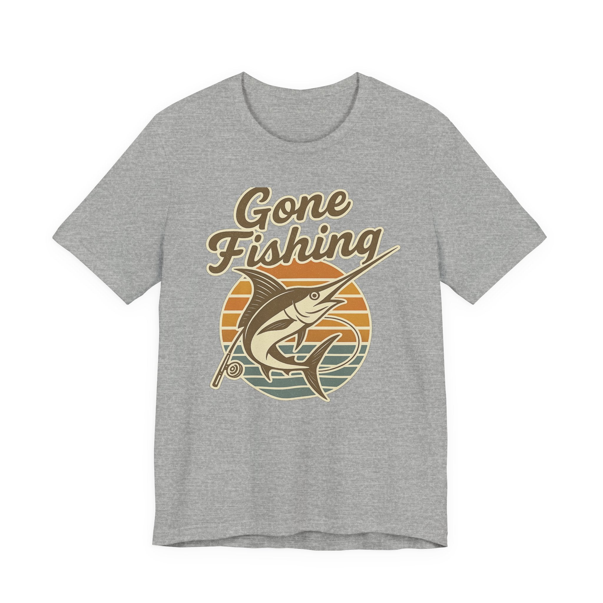 Fishing-Themed Unisex Jersey Tee - Gone Fishing T-Shirt, Outdoor Enthusiast Gift, Summer Apparel, Casual Wear, Fishing Trip Essentials