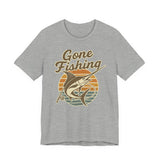 Fishing-Themed Unisex Jersey Tee - Gone Fishing T-Shirt, Outdoor Enthusiast Gift, Summer Apparel, Casual Wear, Fishing Trip Essentials