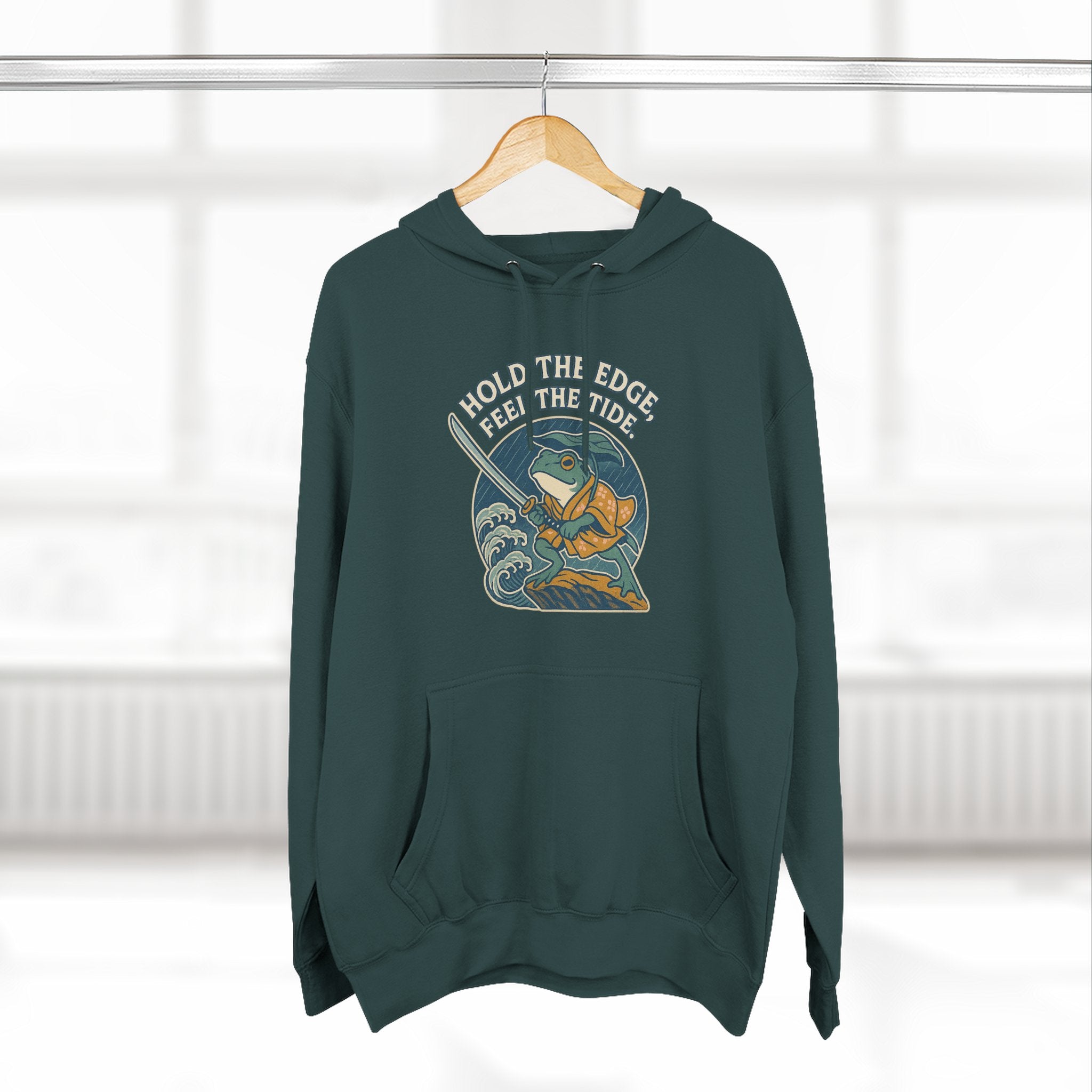 Adventure-Ready Fleece Hoodie | 'Hold the Line' Graphic | Perfect for Outdoor Enthusiasts, Gift for Dad, Casual Wear, Winter Inspired