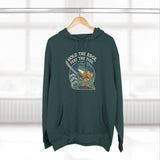 Adventure-Ready Fleece Hoodie | 'Hold the Line' Graphic | Perfect for Outdoor Enthusiasts, Gift for Dad, Casual Wear, Winter Inspired