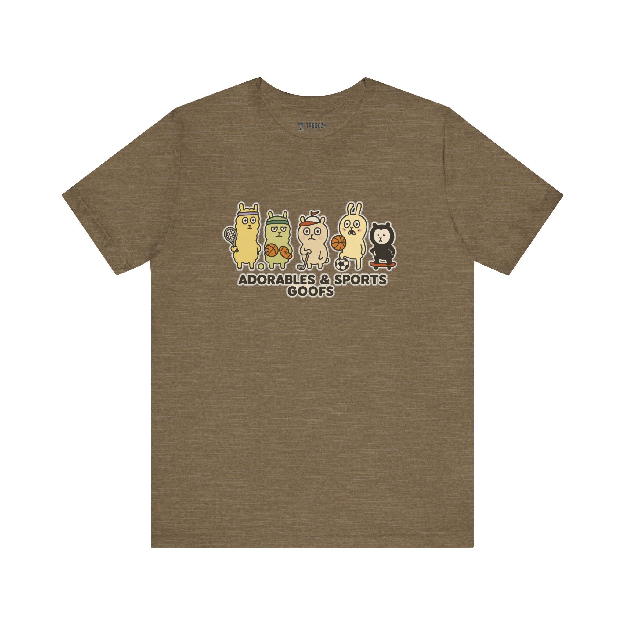 Adorables & Sports Goofs – Cute Animal Sports Cartoon T-Shirt, Fun Playful Graphic Tee