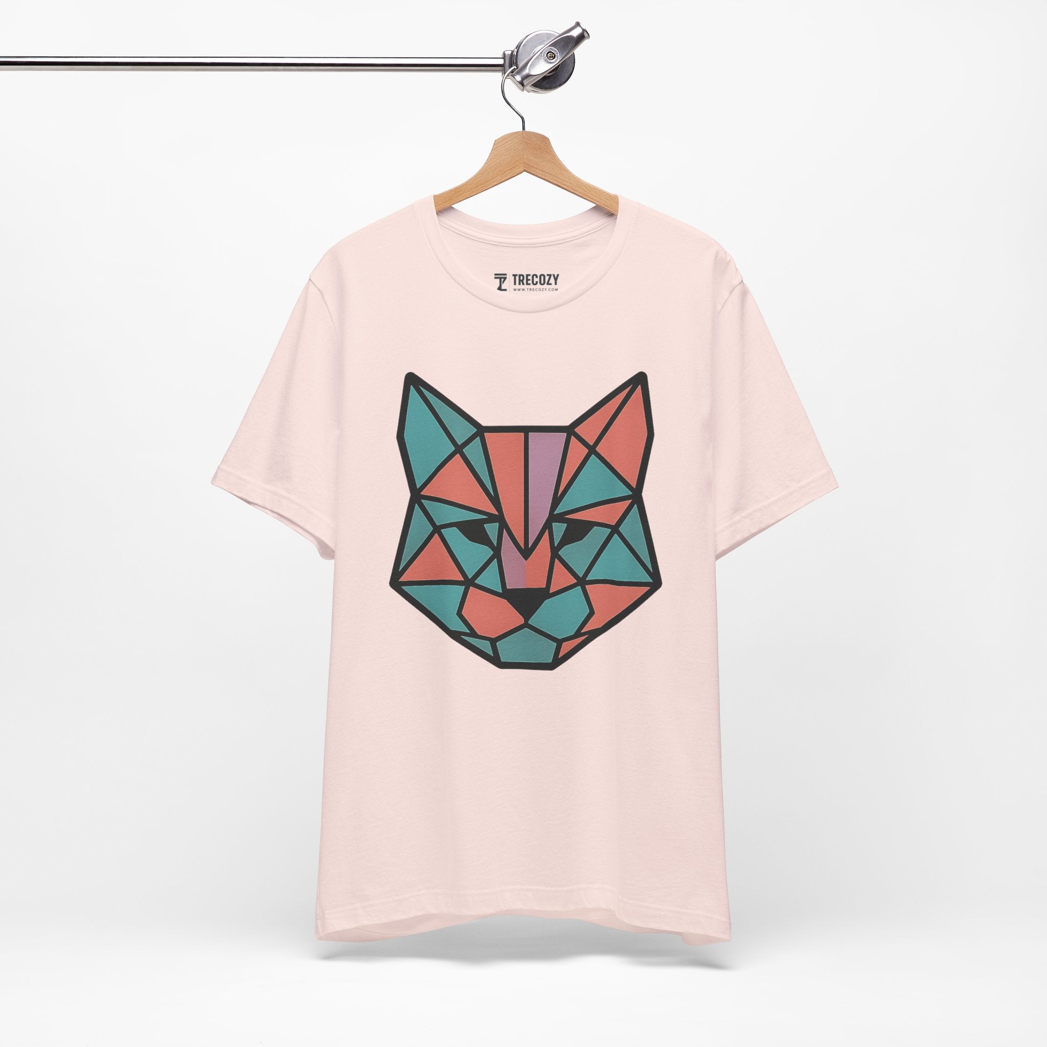 Colorblock Cat Tee, Cozy Cat Lover Shirt, Gift for Pet Owners, Cute Animal Top, Nature Inspired Fashion