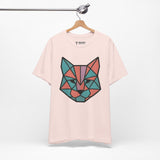 Colorblock Cat Tee, Cozy Cat Lover Shirt, Gift for Pet Owners, Cute Animal Top, Nature Inspired Fashion