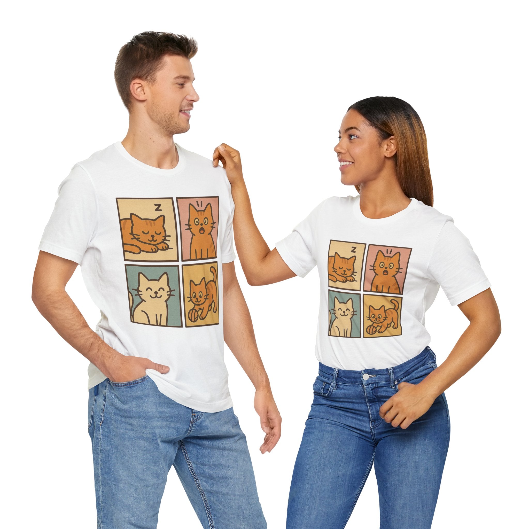 Playful Tee, Cozy Cat Lover Shirt, Gift for Pet Owners, Trending Cute Animal Top, Cute Cat Tee