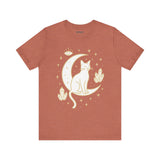 Cat with Crystals Tee, Cozy Cat Lover Shirt, Gift for Pet Owners, Trending Cute Animal Top, Cute Cat Tee