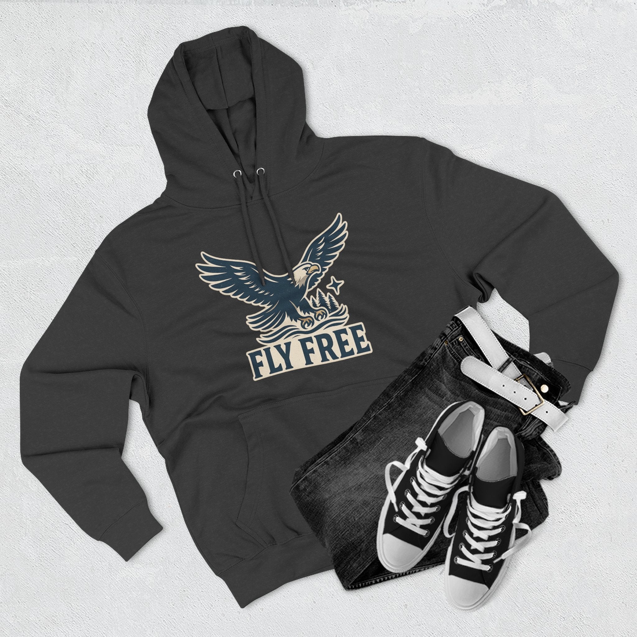 Fly Free Eagle Hoodie: Cozy, Casual Sweatshirt for Outdoor Enthusiasts, Fall Fashion, Gift for Nature Lovers, Adventure Wear, Weekend Vibes