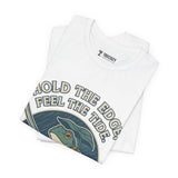 Hold the Edge, Feel the Tide – Japanese Ukiyo-e Samurai Frog T-Shirt, Warrior Wave Graphic Tee