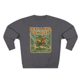 Ukiyo-e Whimsical Frog Adventure Sweatshirt | Leap Land Conquer Unisex Crewneck | Perfect for Nature Lovers, Gift for Friends, Cozy Casual Wear
