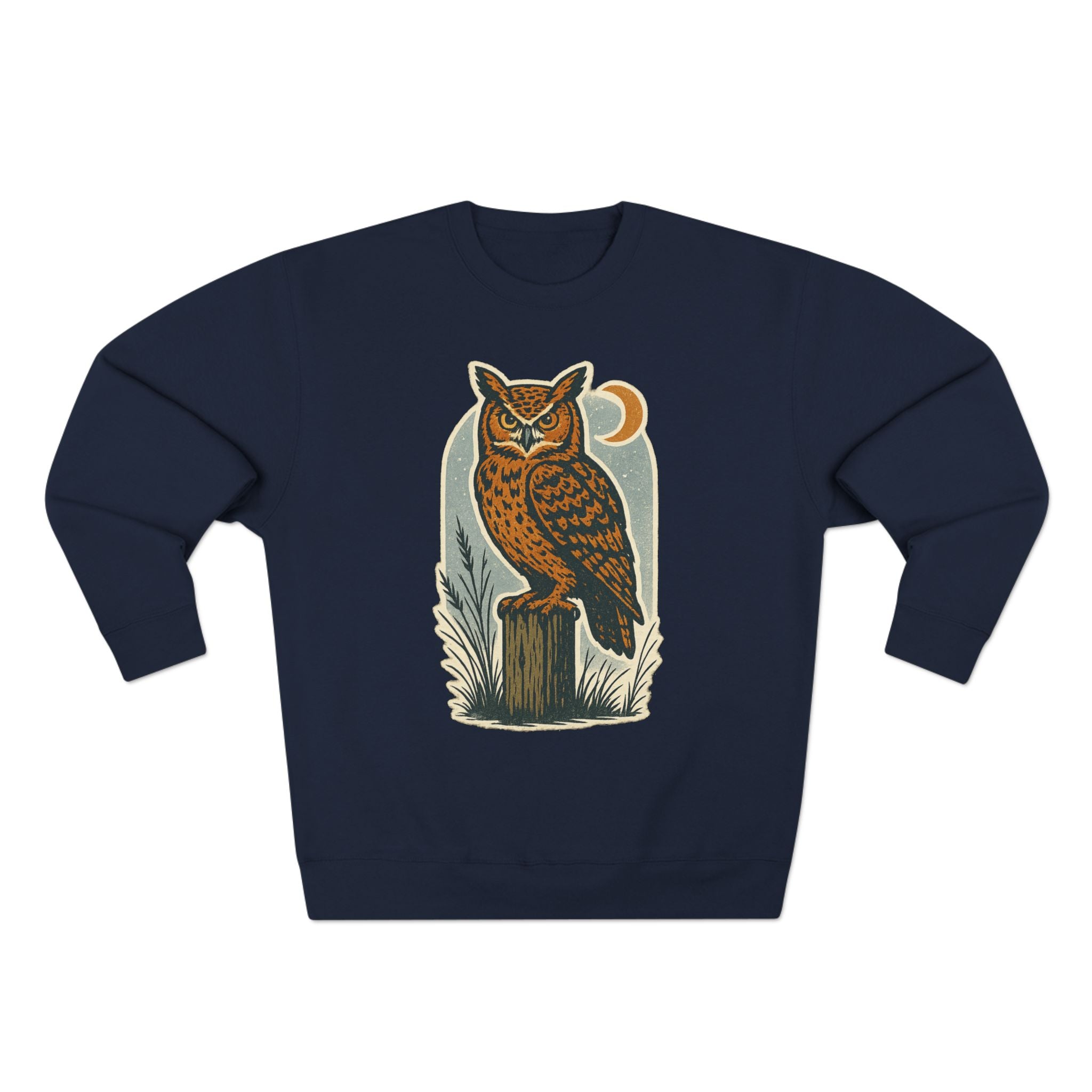 Vintage Owl Unisex Crewneck Sweatshirt - Cozy Fall Wear, Nature Lover Gift, Perfect for Halloween, Casual Comfy Style