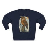 Vintage Owl Unisex Crewneck Sweatshirt - Cozy Fall Wear, Nature Lover Gift, Perfect for Halloween, Casual Comfy Style
