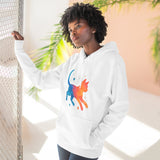 Pet Lovers Three-Panel Fleece Hoodie, Cat and Dog Hoodie, Unique Pet Apparel, Cozy Animal Lover Gift, Cute Hoodie for Pet Owners