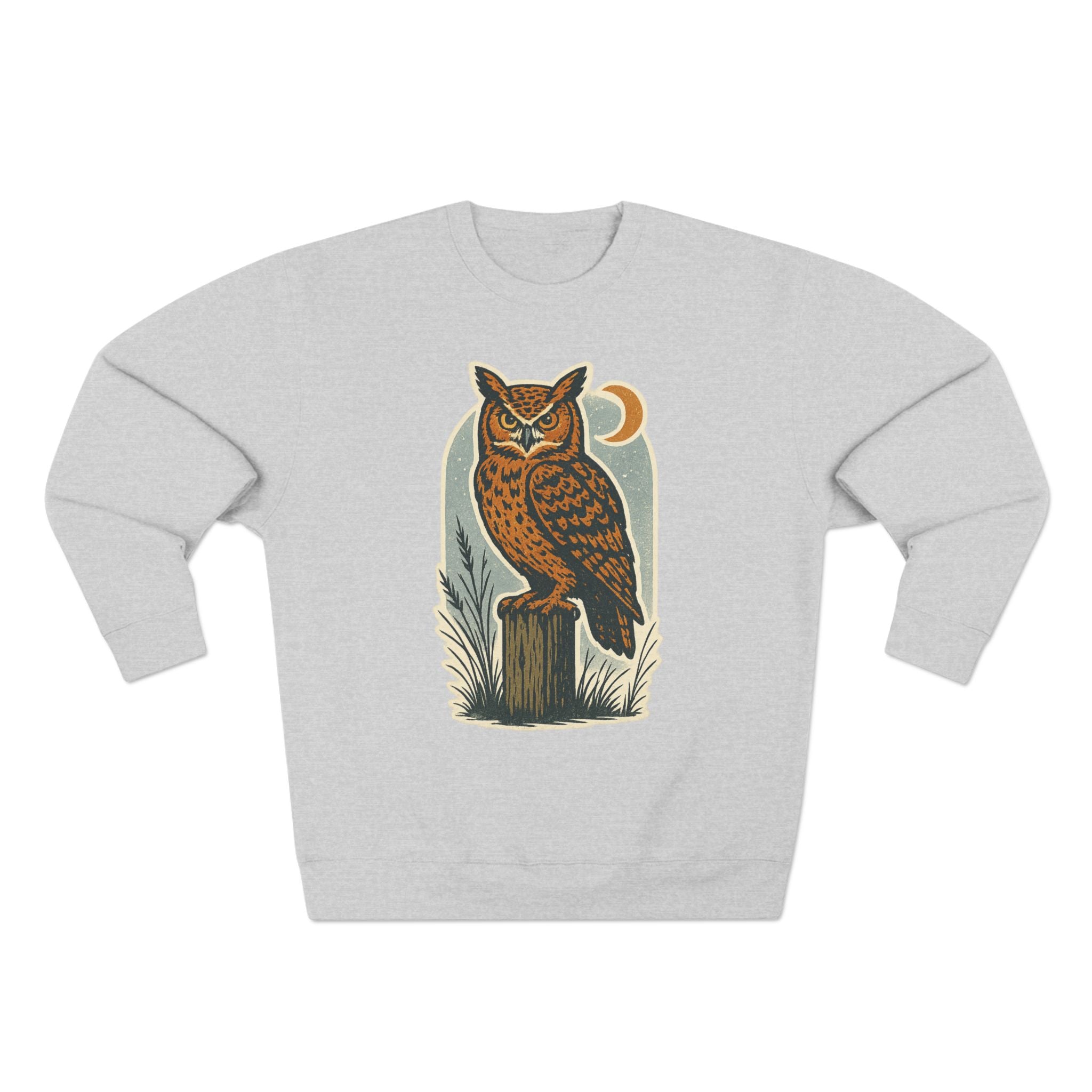 Vintage Owl Unisex Crewneck Sweatshirt - Cozy Fall Wear, Nature Lover Gift, Perfect for Halloween, Casual Comfy Style