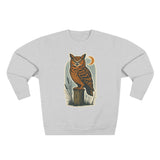 Vintage Owl Unisex Crewneck Sweatshirt - Cozy Fall Wear, Nature Lover Gift, Perfect for Halloween, Casual Comfy Style