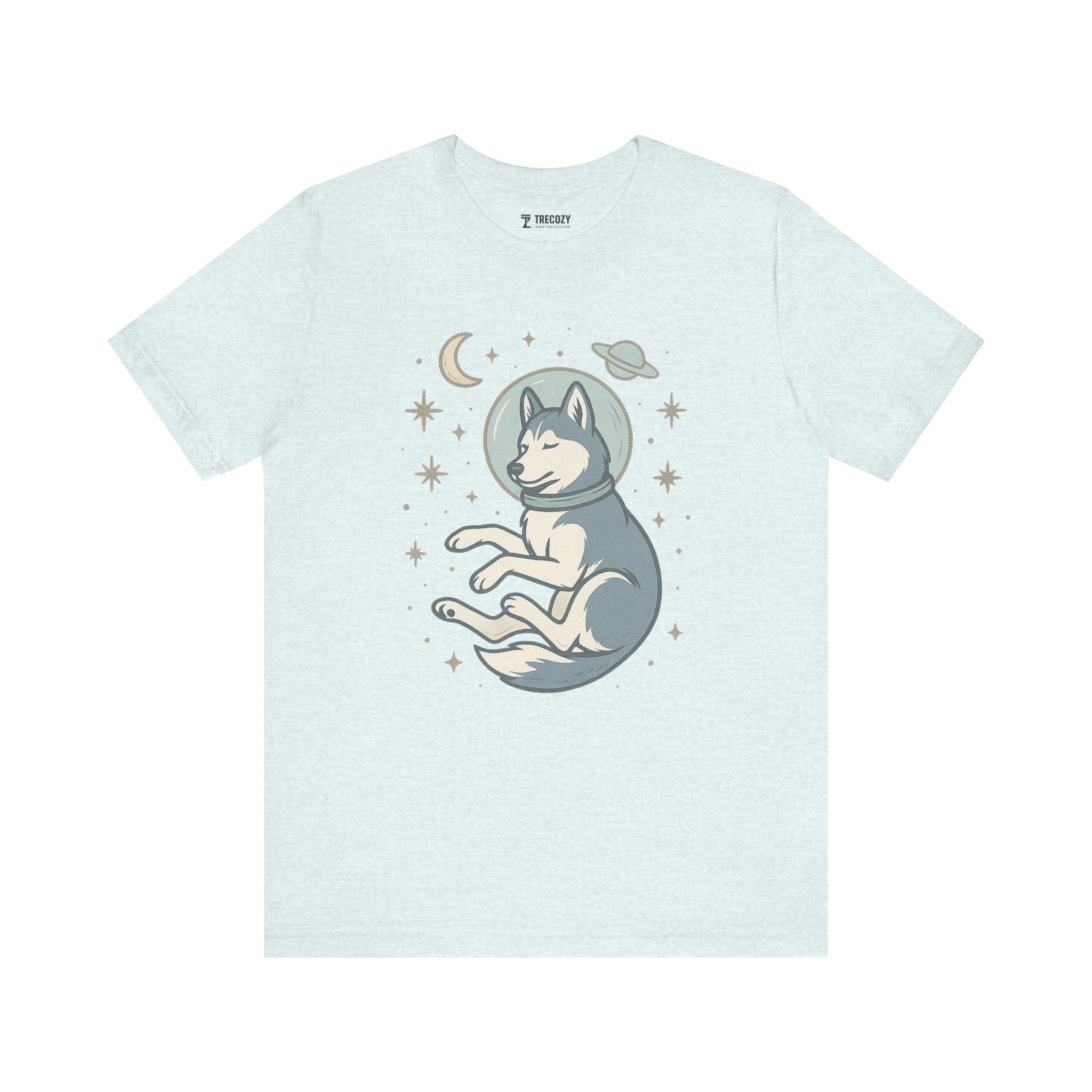 Dreaming Husky Astronaut Tee, Cozy TShirt, Gift for Pet Owners, Trending Cute Animal Top, Cute Dog Tshirt