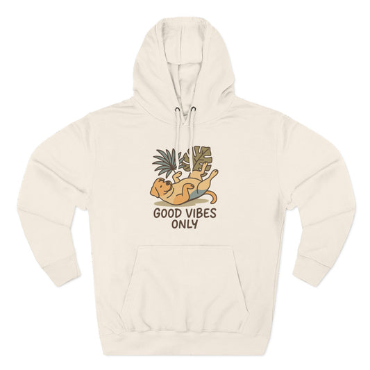 Good Vibes Only Fleece Hoodie, Cozy Sweatshirt, Relaxed Apparel, Gift for Friends, Casual Wear, Summer Vibes, Chill Hoodie