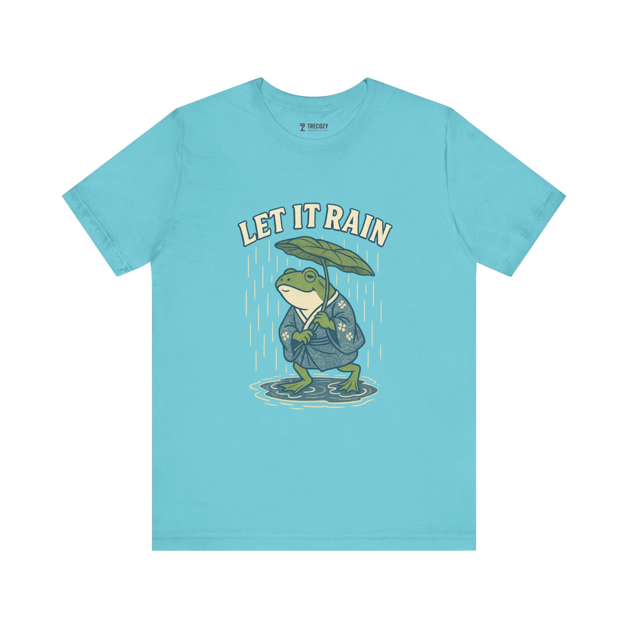 Ukyo-e Double Frog Tee - Let It Rain Happy, Ukyo-e Cozy TShirt, Gift, Trending Cute Animal Top, Cute Frog Tshirt