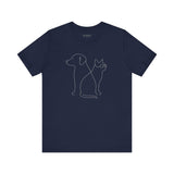 Cute Pet Outline Unisex Tee, Dog Lover Gift, Cat Mom Shirt, Animal Lover Apparel, Everyday Casual Wear, Animal Adoption Awareness