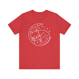 Cozy Cat Moon T-Shirt - Relaxed Tee for Cat Lovers, Perfect Gift for Birthdays, Holidays, or Casual Wear, Soft Cotton Top, Animal Lovers Tee