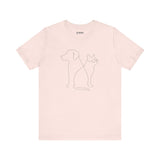 Cute Pet Outline Unisex Tee, Dog Lover Gift, Cat Mom Shirt, Animal Lover Apparel, Everyday Casual Wear, Animal Adoption Awareness