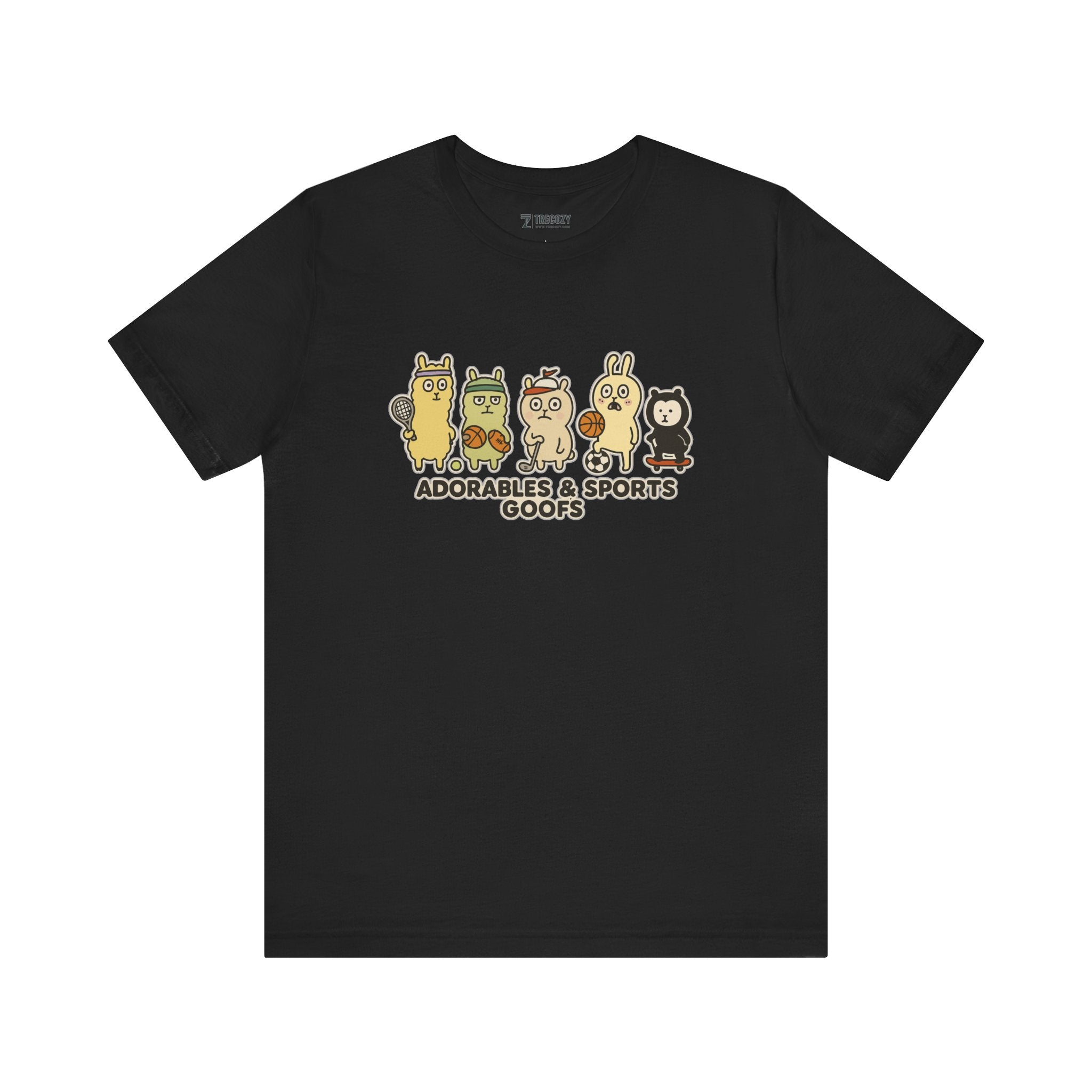 Adorables & Sports Goofs – Cute Animal Sports Cartoon T-Shirt, Fun Playful Graphic Tee